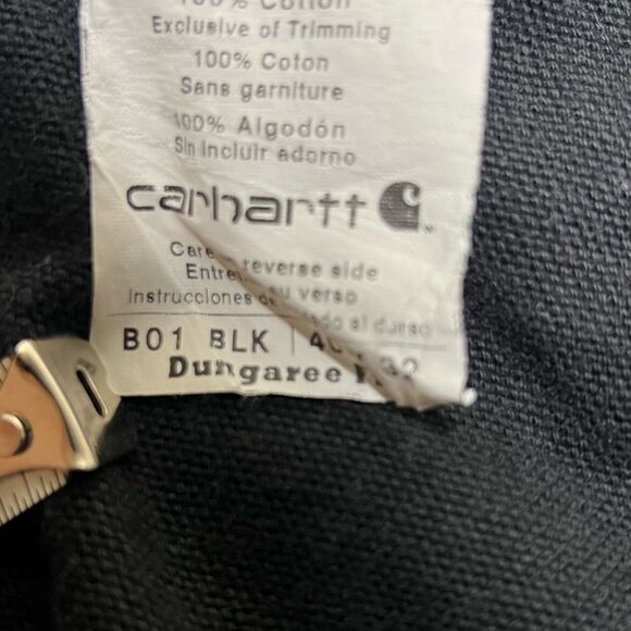 Carhartt Double Knee Black Dungaree Fit Pants 40X32 - Picture 8 of 8
